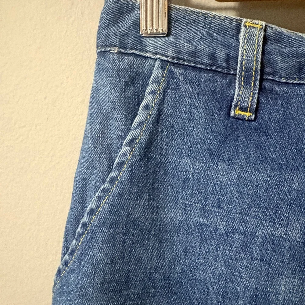 NWOT AMO the Marie Wrap Skirt Denim Midi in Wistful Wash. Size Small